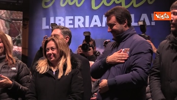 7 - Salvini, Meloni e Berlusconi chiudono la campagna elettorale in Emilia-Romagna a Ravenna, le immagini