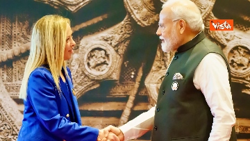 14 - G20 India, l'arrivo di Giorgia Meloni accolta da Modi