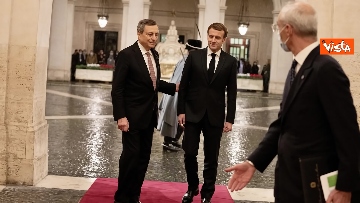 4 - Draghi accoglie il Presidente francese Macron a Palazzo Chigi