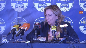 1 - Europee, Giorgia Meloni in conferenza stampa per commentare il risultato di Fdi