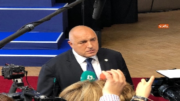 5 - Consiglio Ue, il presidente della Bulgaria Borissov intervistato al suo arrivo al Parlamento di Bruxelles