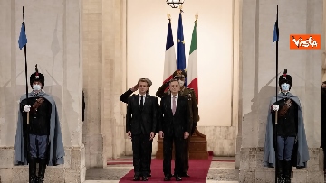 1 - Draghi accoglie il Presidente francese Macron a Palazzo Chigi