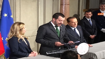 17 - Salvini Berlusconi e Meloni insieme al Quirinale per le consultazioni