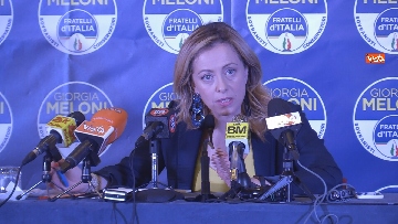 3 - Europee, Giorgia Meloni in conferenza stampa per commentare il risultato di Fdi
