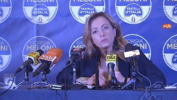 4 - Europee, Giorgia Meloni in conferenza stampa per commentare il risultato di Fdi