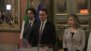 7 - Di Maio, Toninelli e Giulia Grillo al termine delle Consultazioni al Senato