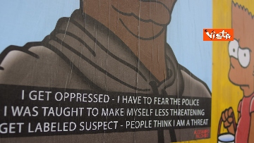 4 - George Floyd, sui muri di Milano le opere antirazziste, i Simpson diventano afroamericani