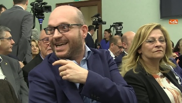 1 - Salvini con i capigruppo Romeo e Molinari in conferenza stampa immagini