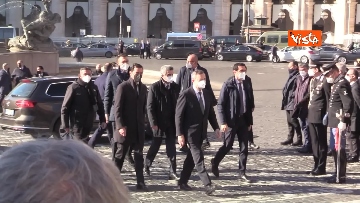4 - Da Draghi a von der Leyen per l'ultimo saluto a David Sassoli, le foto del funerale a Roma