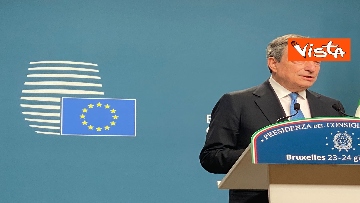 3 - Consiglio Ue, le foto della conferenza stampa del Presidente Draghi a Bruxelles 