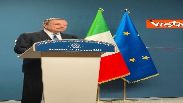 7 - Consiglio Ue, le foto della conferenza stampa del Presidente Draghi a Bruxelles 
