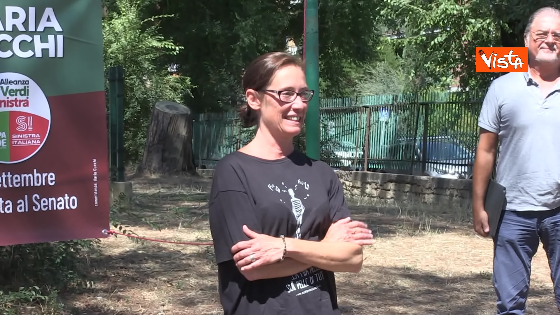 Ilaria Cucchi inizia la campagna elettorale, le foto a Roma nel Parco degli Acquedotti
