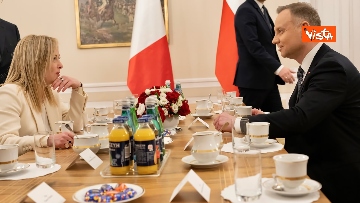 3 - Polonia-Italia, Meloni ricevuta dal presidente Duda a Varsavia