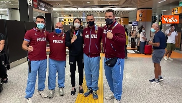 3 - La campionessa di boxe Irma Testa accolta a Fiumicino al suo rientro da Tokyo