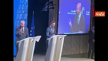 3 - Consiglio europeo, le foto della conferenza stampa di Michel e von der Leyen