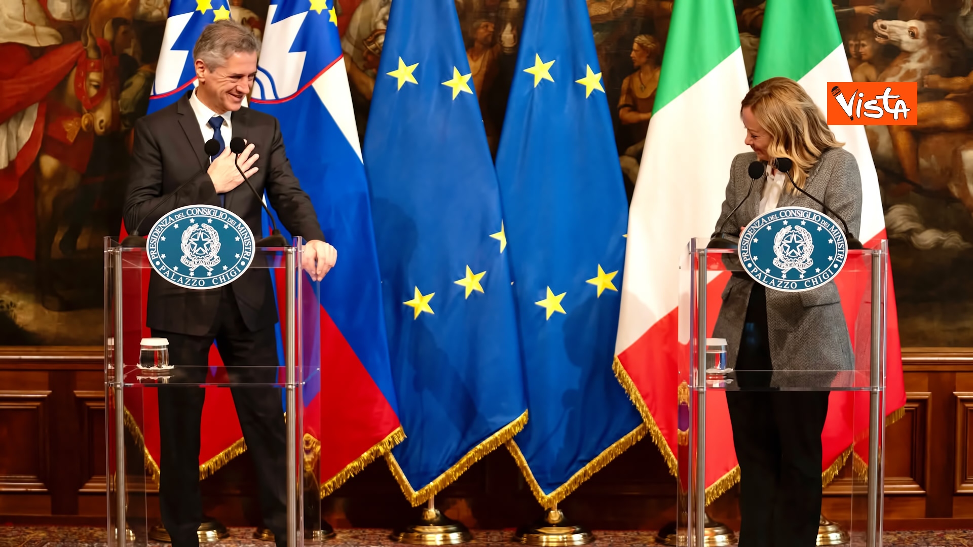 14-11-23 Italia-Slovenia, Meloni accoglie il Primo Ministro Golob a Palazzo Chigi_12