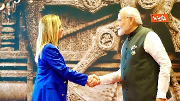 13 - G20 India, l'arrivo di Giorgia Meloni accolta da Modi