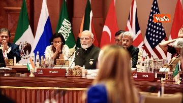7 - G20 India, l'arrivo di Giorgia Meloni accolta da Modi