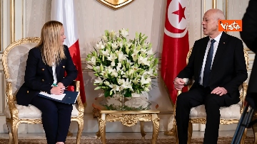 3 - Meloni a Tunisi, incontro con la premier Najla  Bouden e con il Presidente Kais Saied