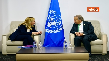 2 - Cop27, Meloni a colloquio con segretario Onu Guterres, focus su sfide globali