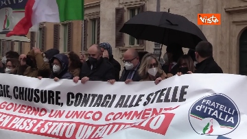 6 - Flash mob di FdI con Giorgia Meloni a Montecitorio contro il green pass. Le foto